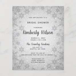 Budget Glitzer Snowflakes Bridal Dusche Einladung