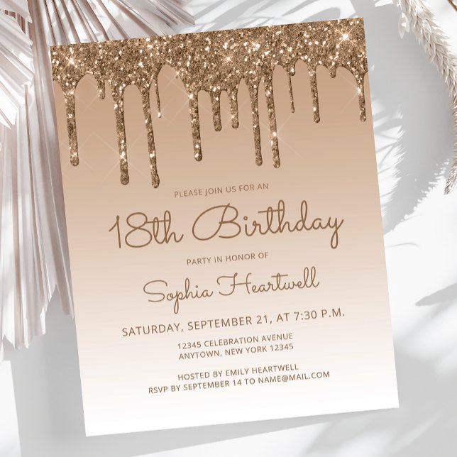 Budget Glitzer Tropfen Gold 18. Geburtstagsparty (Von Creator hochgeladen)