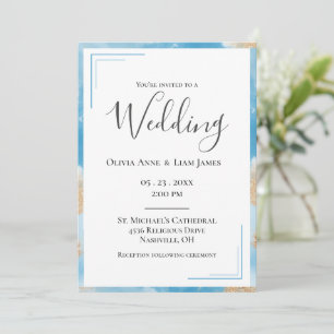 Budget Gold Abstrakt Moderne Hochzeit Einladung