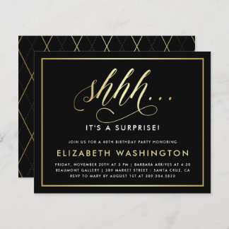 Budget Gold & Black Überraschung Geburtstagsparty