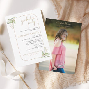 Budget Gold Eucalyptus Greenery Invitation du Grad