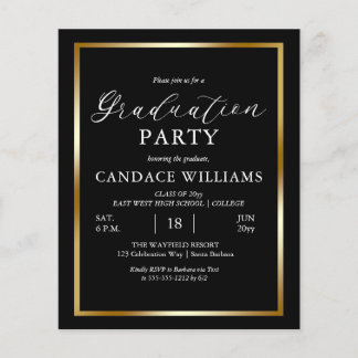 Budget Gold Frame Minimalistische Party Einladung Flyer