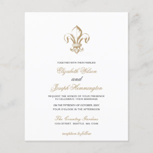 Budget Gold Französische Lilie Einladung Hochzeit