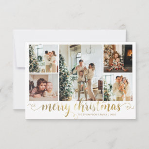 BUDGET Gold Frohe Weihnachts-Herz-Script 5 Foto Mitteilungskarte