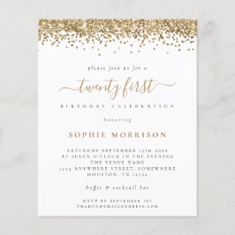 Budget Gold Glitzer 21. Party Einladung