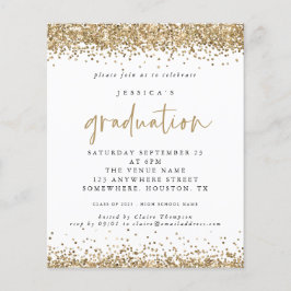 Budget Gold Glitzer Border 2024 Abschluss Einladun