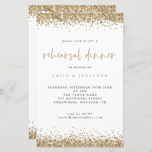 Budget Gold Glitzer Border Probe Dinner einladen