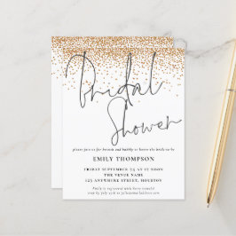 Budget Gold Glitzer Bridal Dusche Einladung