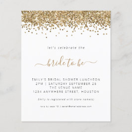 Budget Gold Glitzer Bridal Dusche Einladung