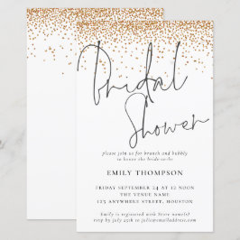 Budget Gold Glitzer Bridal Dusche Einladung