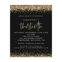 Budget Gold Glitzer Dreißigste Party Schwarze Einl