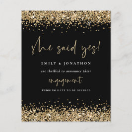 Budget Gold Glitzer Foto Sie sagte ja Verlobung