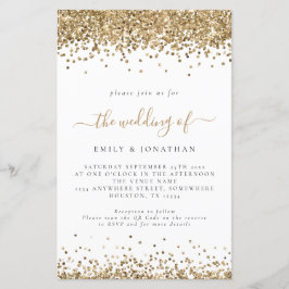 Budget Gold Glitzer QR Code Wedding Einladung