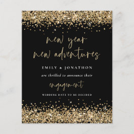 Budget Gold Glitzer Schwarzes Neujahr Verlobung