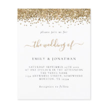 Budget Gold Glitzer Script Einladung