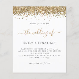 Budget Gold Glitzer Script Einladung