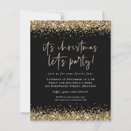 Budget Gold Glitzer Weihnachten Lasse Party Black