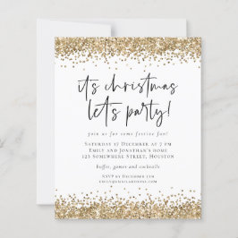 Budget Gold Glitzer Weihnachten Lasse Party Einlad