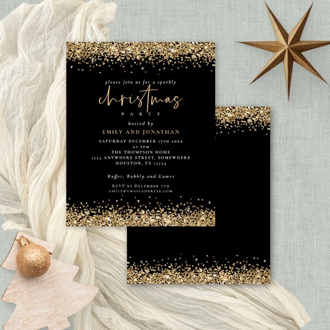 Budget Gold Glitzer Weihnachtsfeiertag Party Schwa (Budget price smaller 4.5 x 5.6" alternative)