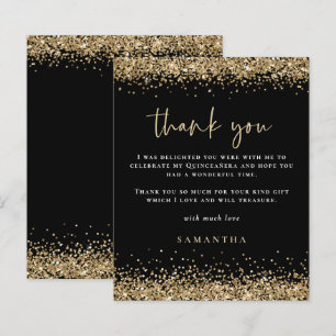 Budget Gold Glitzern Quinceañera Party Dank Black