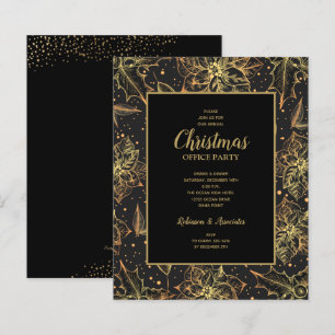 Budget Gold Poinsettias Weihnachtseinladungen