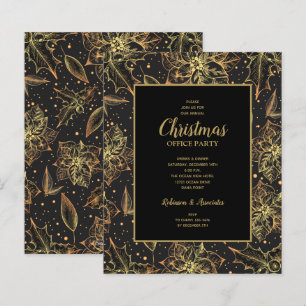Budget Gold Poinsettias Weihnachtseinladungen