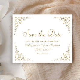 Budget Gold Script Botanischer Rahmen Save the Dat