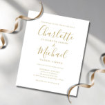Budget Gold Script Einladung<br><div class="desc">Diese elegante, preiswerte Hochzeitseinladung kann mit Ihren Informationen in schicken Goldbuchstaben personalisiert werden. Entwickelt von Thisisnotme©</div>
