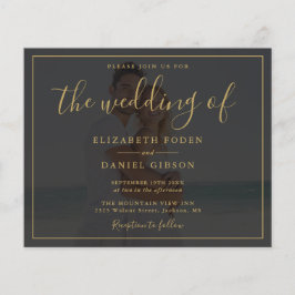 Budget Gold Script Foto Einladung Hochzeitsfeiern