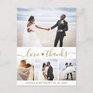 Budget Gold Script Pic Hochzeit Vielen Dank Postca Postkarte
