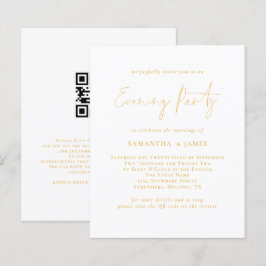 Budget Gold Script QR Abend Party Hochzeit Einladu