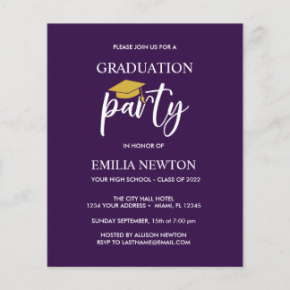Budget Gold Tassel Graduation Cap Lila Party