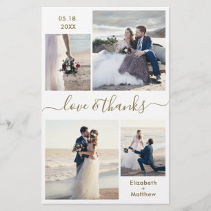 Budget Gold White Collage Hochzeit Vielen Dank Fly Flyer