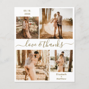 Budget Gold White Foto Collage Hochzeit Vielen Dan