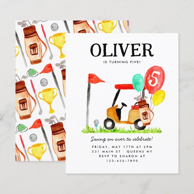 Budget Golf Cart Bag Ballon Kinder Golfer Geburtst (Vorne/Hinten)