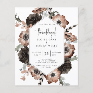 BUDGET Gothic Boho Hochzeit Einladung Flyer