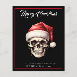 Budget Gothic Santa Skull Frohe Weihnachtskarte