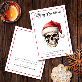 Budget Gothic Santa Skull Frohe Weihnachtskarte