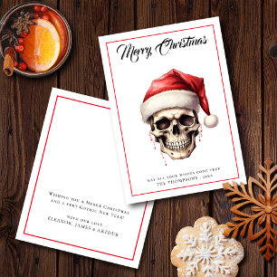 Budget Gothic Santa Skull Frohe Weihnachtskarte