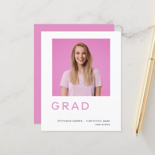 Budget Grad Foto Rosa Abschluss Ankündigung