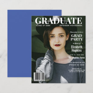 Budget Graduate Magazine Cover Foto Party Einladun