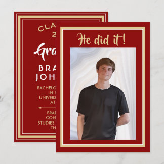 Budget Graduation Announcement Photos Custom Card Mitteilungskarte