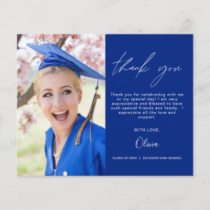Budget Graduation Photo Marine BlueThank You Carte