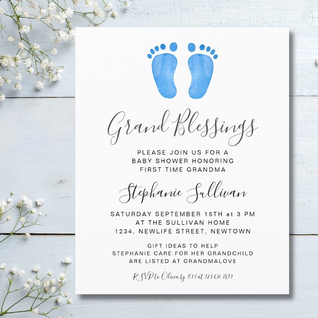 Budget Grand Blessings Boy Baby Shower Einladung (Von Creator hochgeladen)