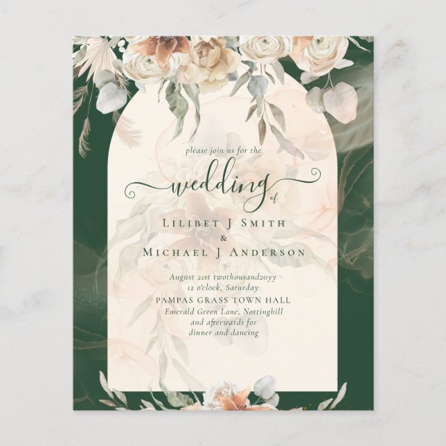 BUDGET Green BOHO Terracotta Florenz Hochzeit (Vorderseite)