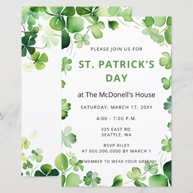 Budget Green Clover Kleeblatt St Patricks Day (Vorne/Hinten)