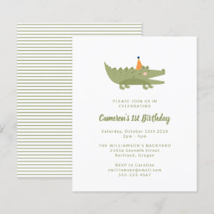 Budget Green Crocodile 1. Geburtstag Einladung