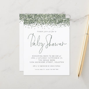 Budget Green Glitzer Kinderdusche Einladung