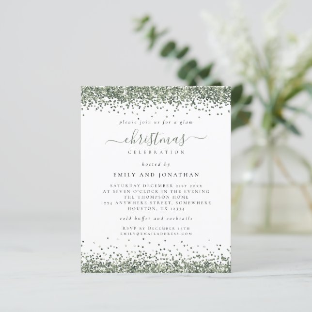 Budget Green Glitzer Weihnachts-Party White Invest (Stehend Vorderseite)