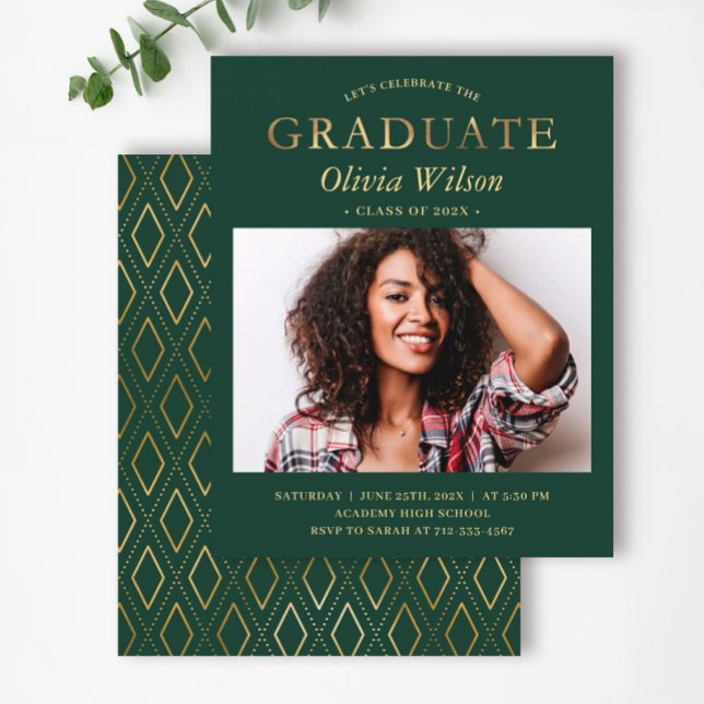 Budget Green Gold Foto Abschluss Celebration (Von Creator hochgeladen)